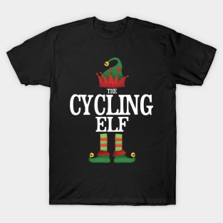 Cycling Elf Matching Family Group Christmas Party Pajamas T-Shirt